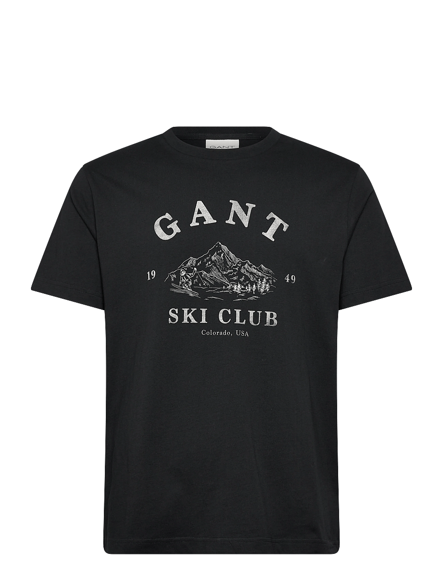 Gant - GRAPHIC SS T-SHIRT - kurzärmelig - black - 0