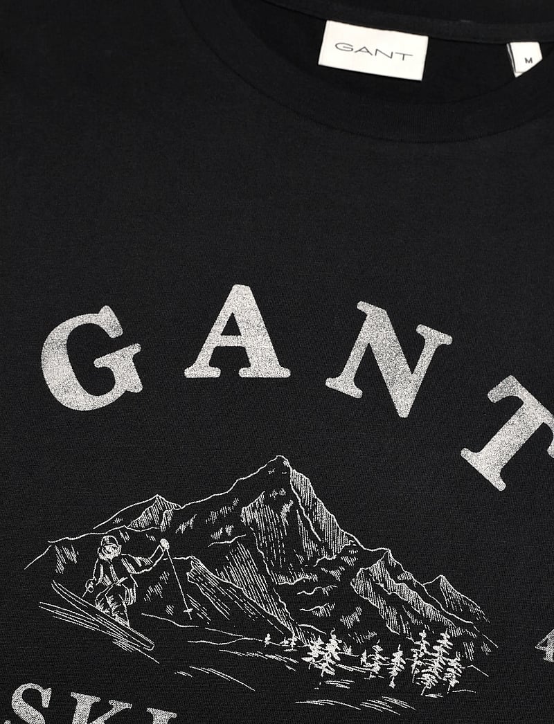 GANT - GRAPHIC SS T-SHIRT - kortärmade t-shirts - black - 2