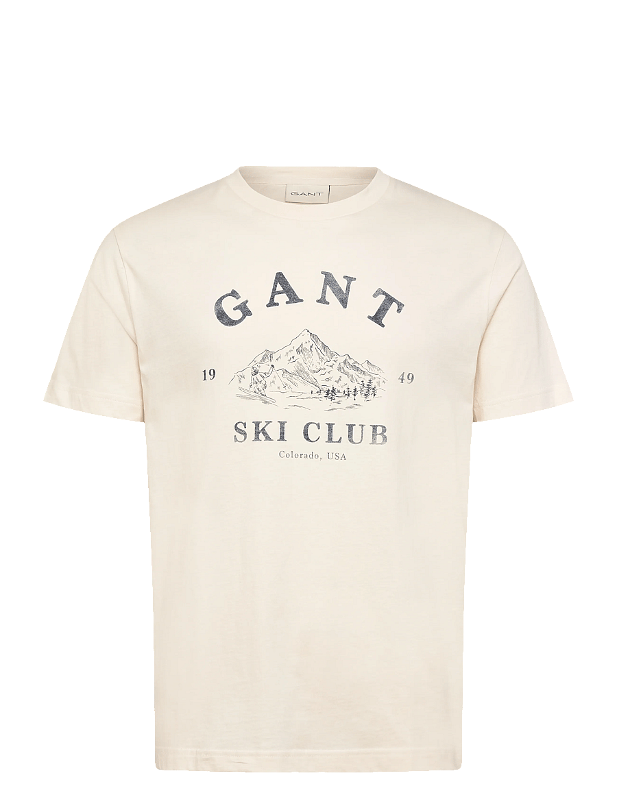 Gant - GRAPHIC SS T-SHIRT - kurzärmelig - cream - 0