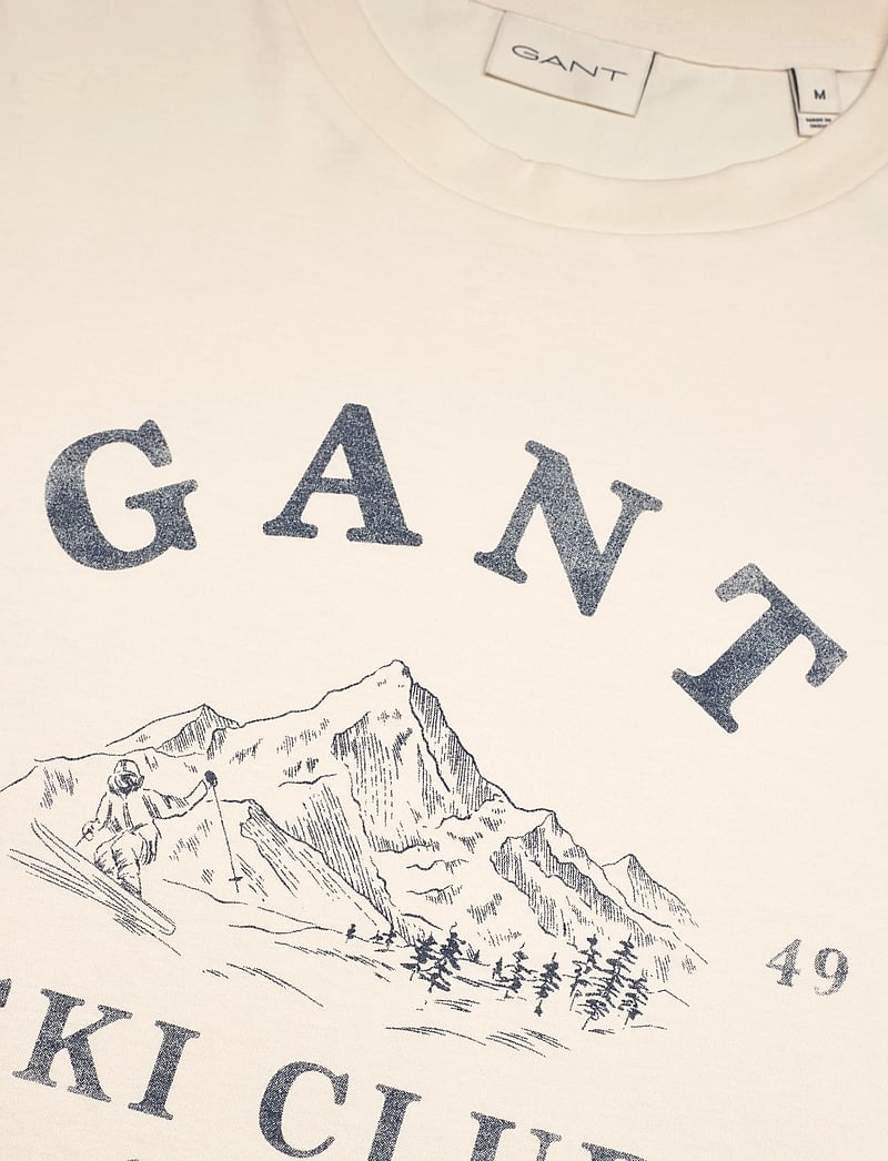 GANT - GRAPHIC SS T-SHIRT - kurzärmelig - cream - 2