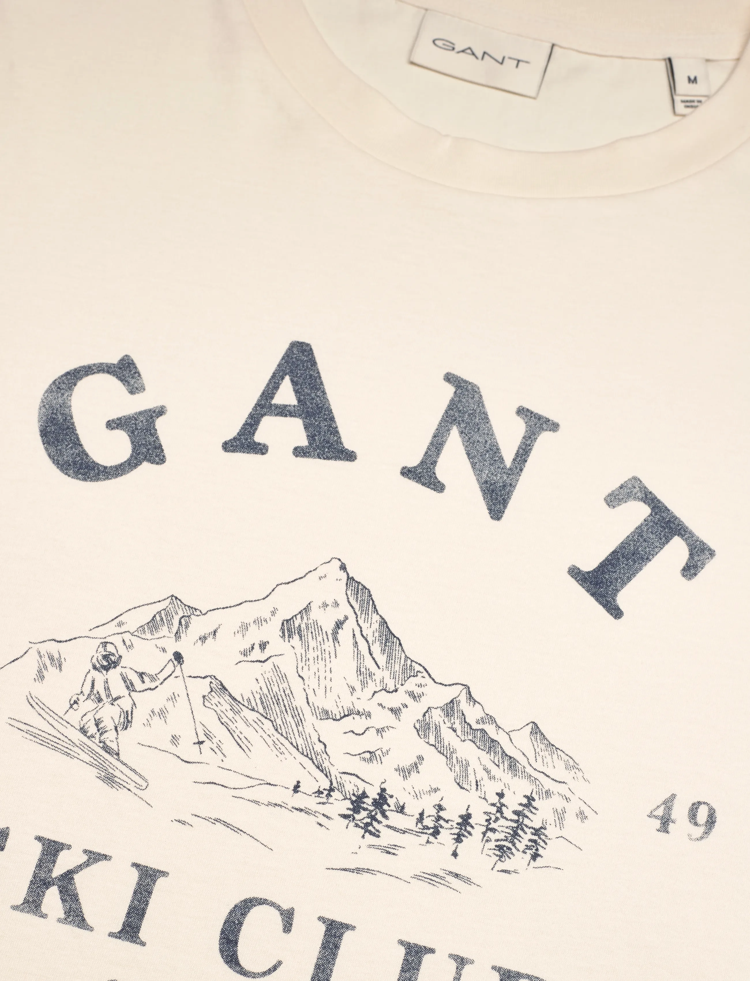 Gant - GRAPHIC SS T-SHIRT - kortærmede t-shirts - cream - 2