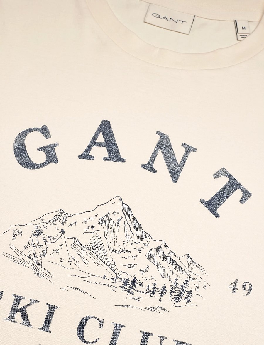 Gant - GRAPHIC SS T-SHIRT - kurzärmelig - cream - 2