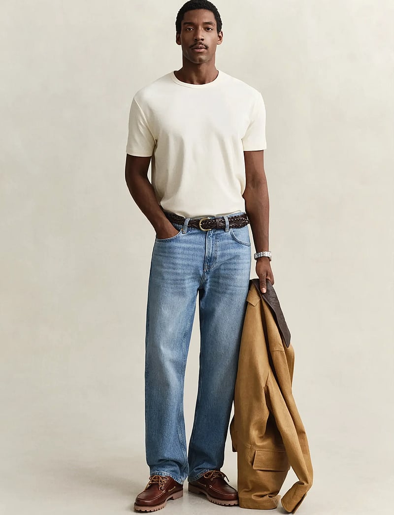 Gant - INTERLOCK SS TSHIRT - krótki rękaw - creamed white - 4