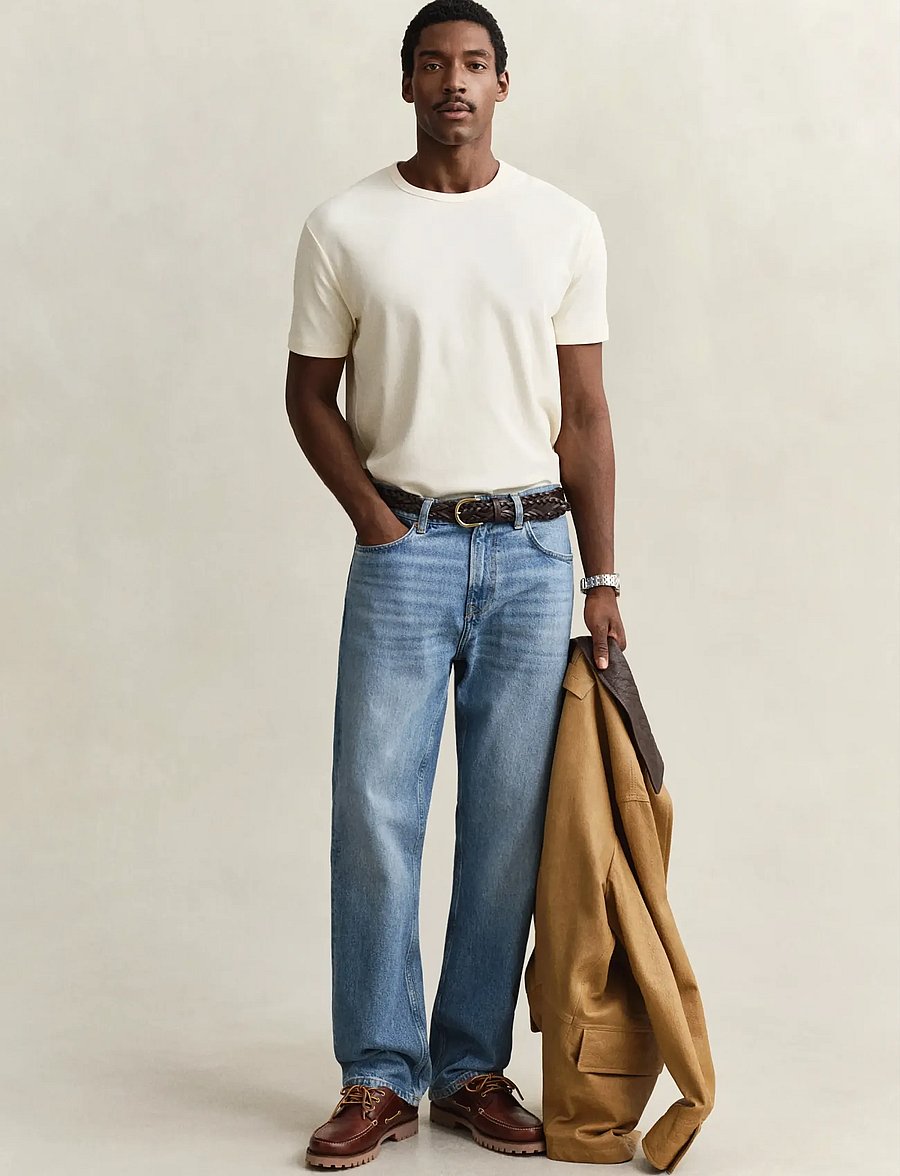 Gant - INTERLOCK SS TSHIRT - kurzärmelig - creamed white - 4