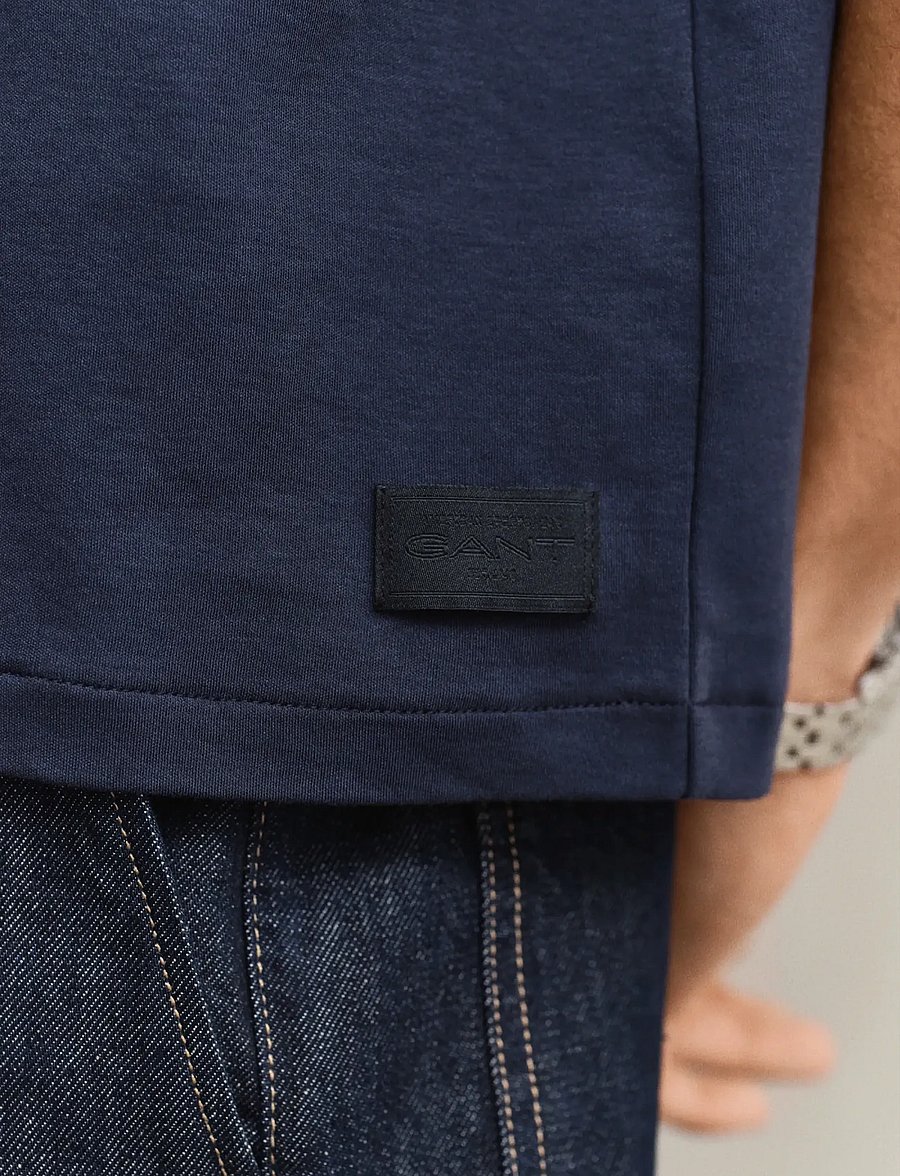 Gant - INTERLOCK SS TSHIRT - kortärmade t-shirts - evening blue - 3