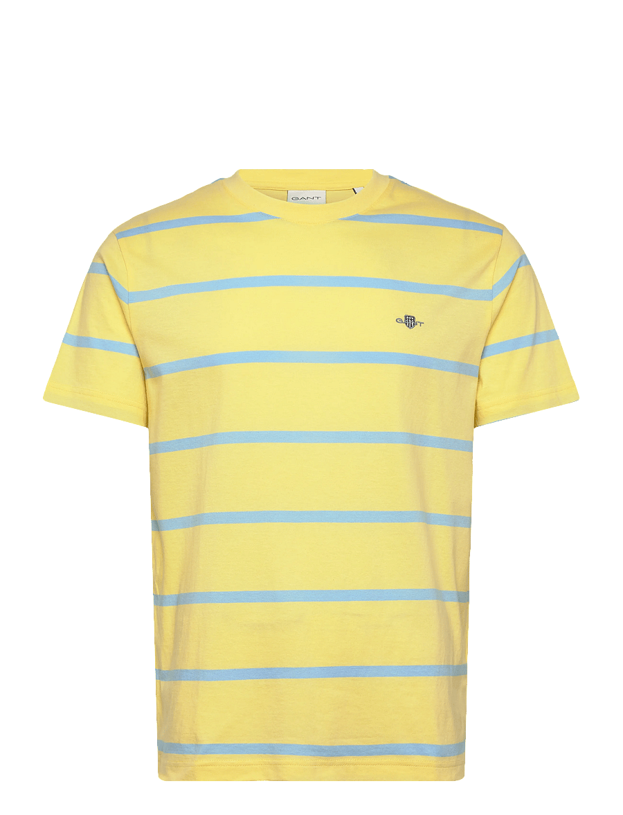 Gant - STRIPED SS TSHIRT - kortärmade t-shirts - banana yellow - 1