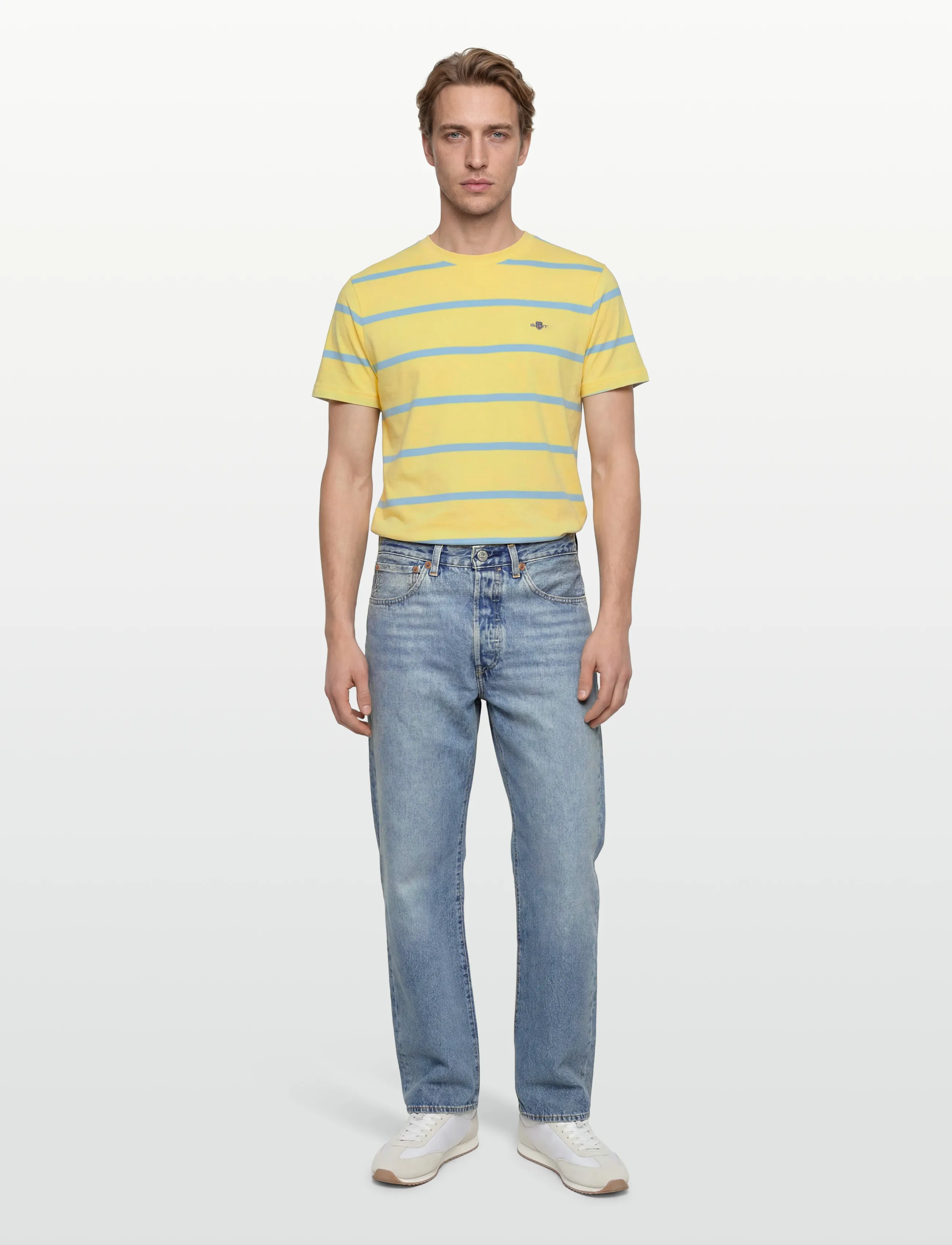 Gant STRIPED SS TSHIRT - Kleidung - BANANA YELLOW / yellow