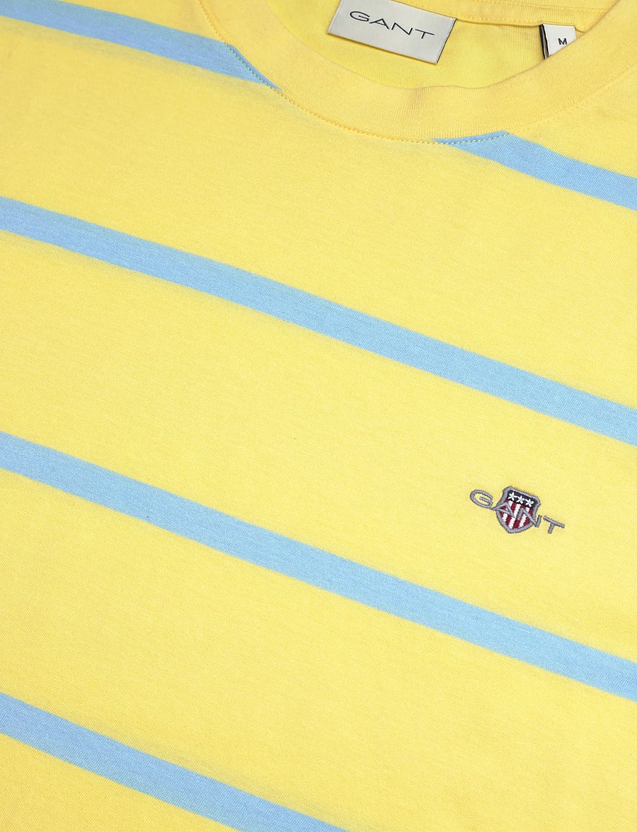 Gant - STRIPED SS TSHIRT - kortärmade t-shirts - banana yellow - 5