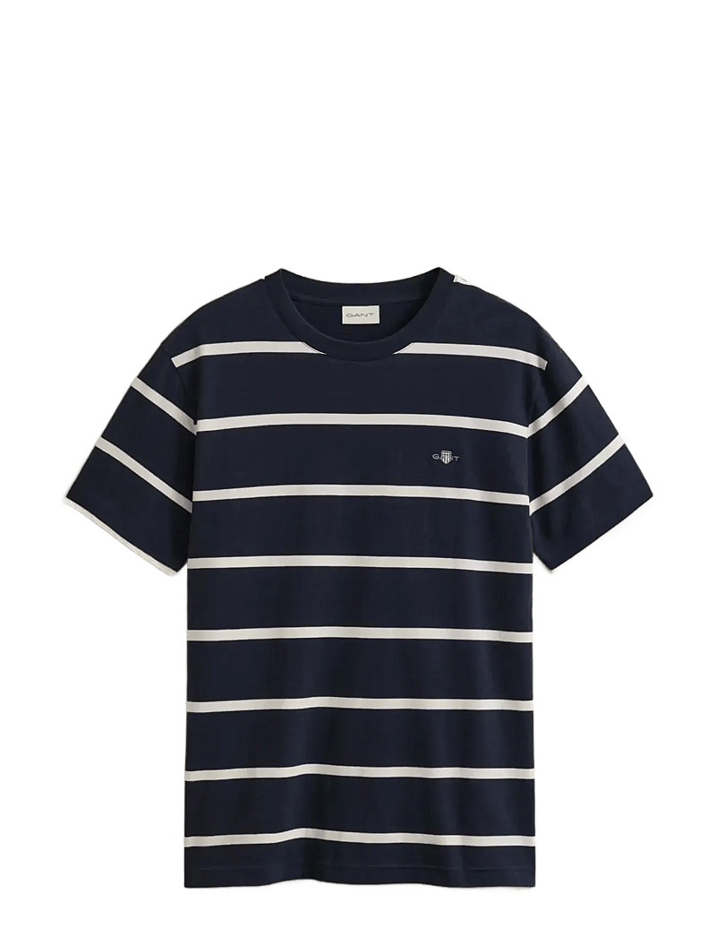 GANT - STRIPED SS TSHIRT - lühikeste varrukatega t-särgid - evening blue - 1
