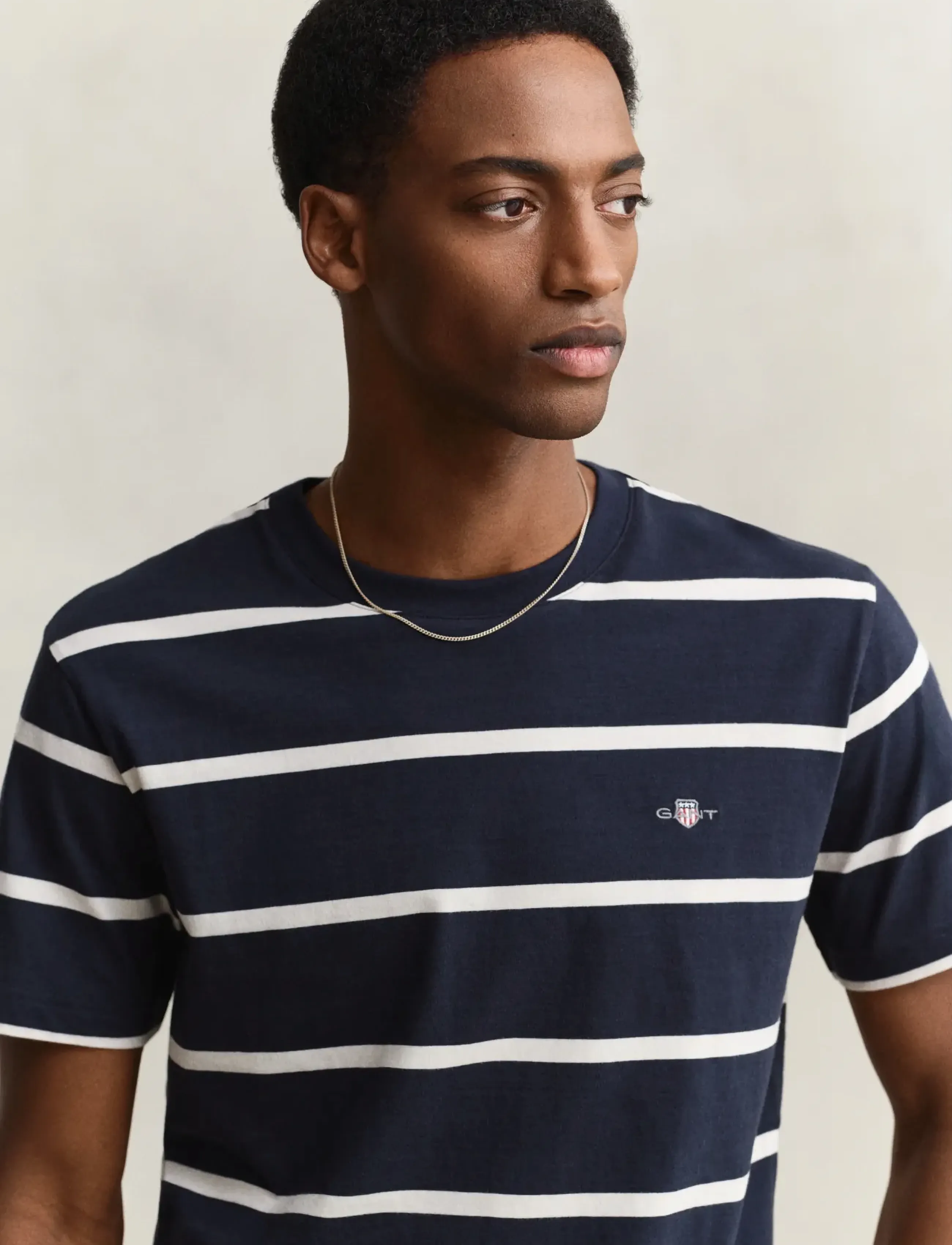Gant - STRIPED SS TSHIRT - lühikeste varrukatega t-särgid - evening blue - 3