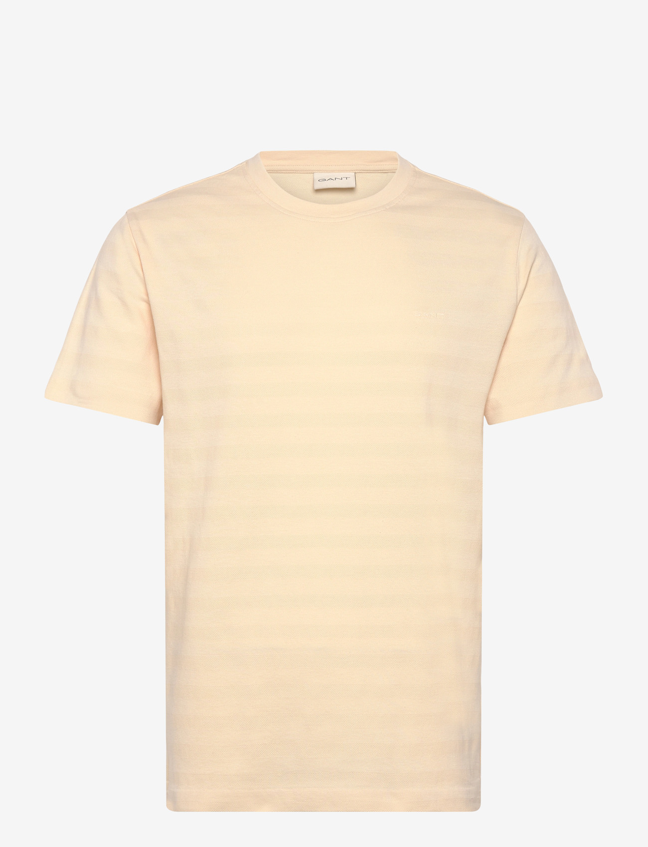Gant - TEXTURE STRIPE SS TSHIRT - kurzärmelig - creamed white - 1