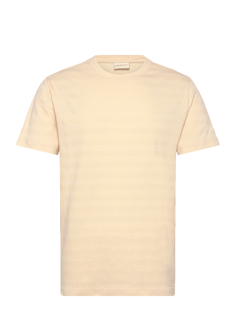 Gant - TEXTURE STRIPE SS TSHIRT - kurzärmelig - creamed white - 1