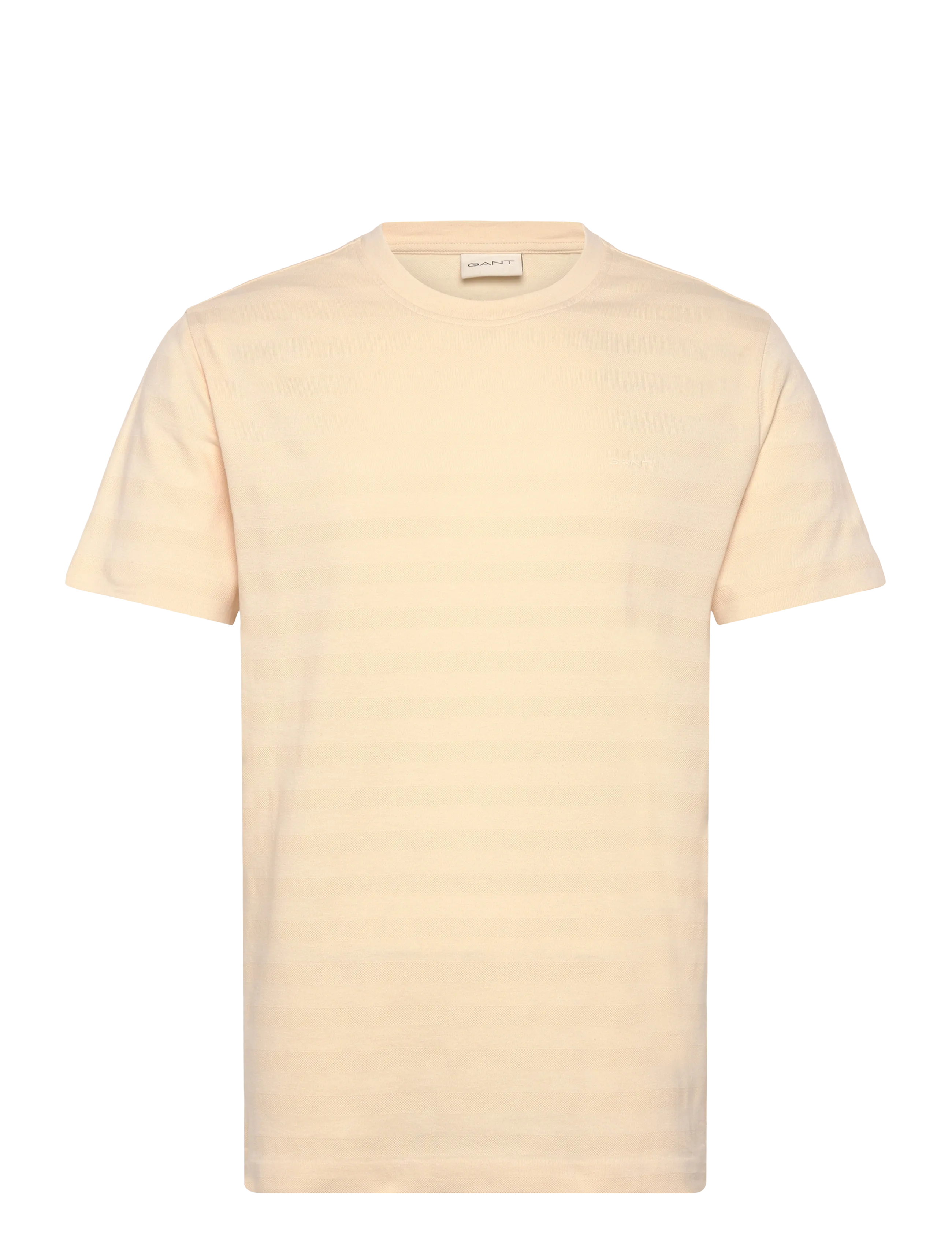 Gant - TEXTURE STRIPE SS TSHIRT - kortærmede t-shirts - creamed white - 1