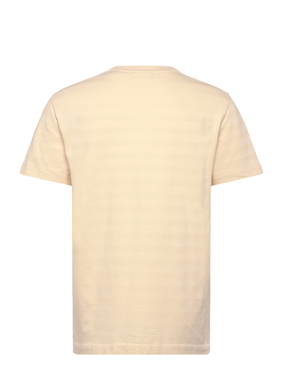 Gant - TEXTURE STRIPE SS TSHIRT - kurzärmelige t-shirts - creamed white - 2
