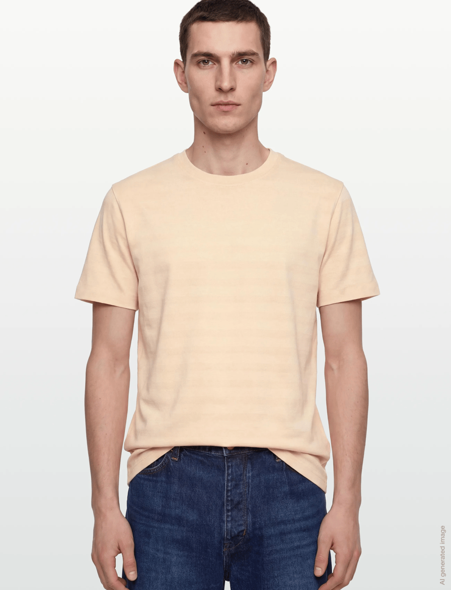 Gant - TEXTURE STRIPE SS TSHIRT - kurzärmelige t-shirts - creamed white - 3