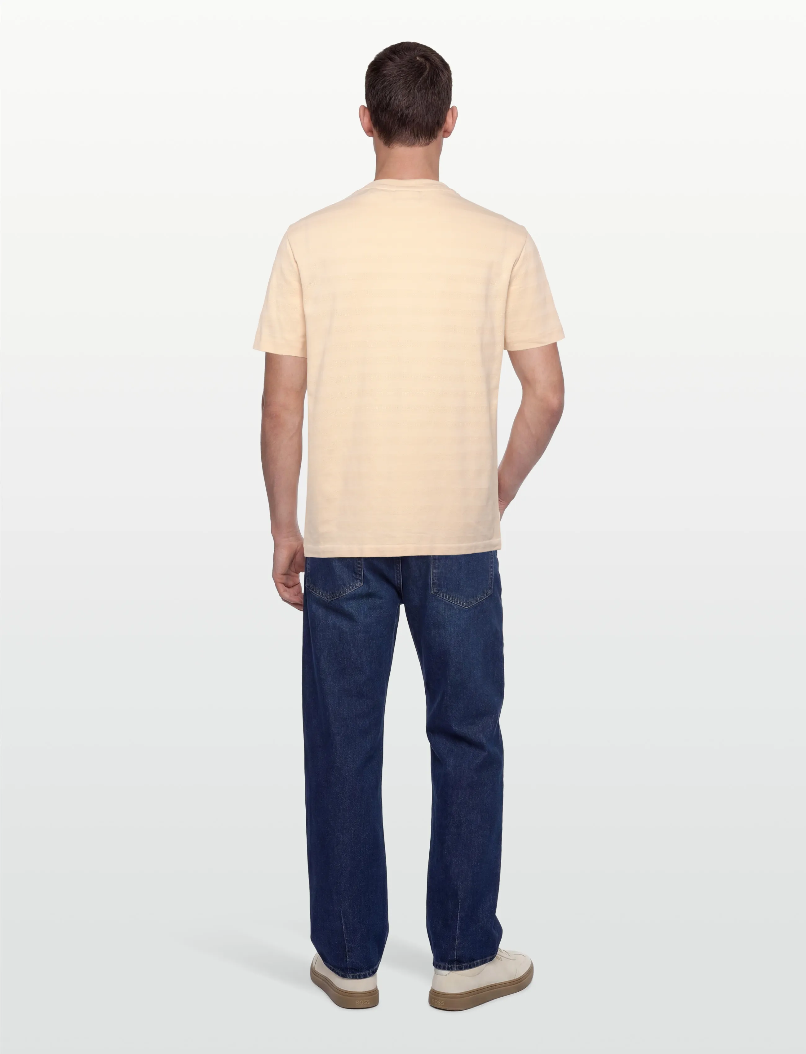 Gant - TEXTURE STRIPE SS TSHIRT - kortærmede t-shirts - creamed white - 4