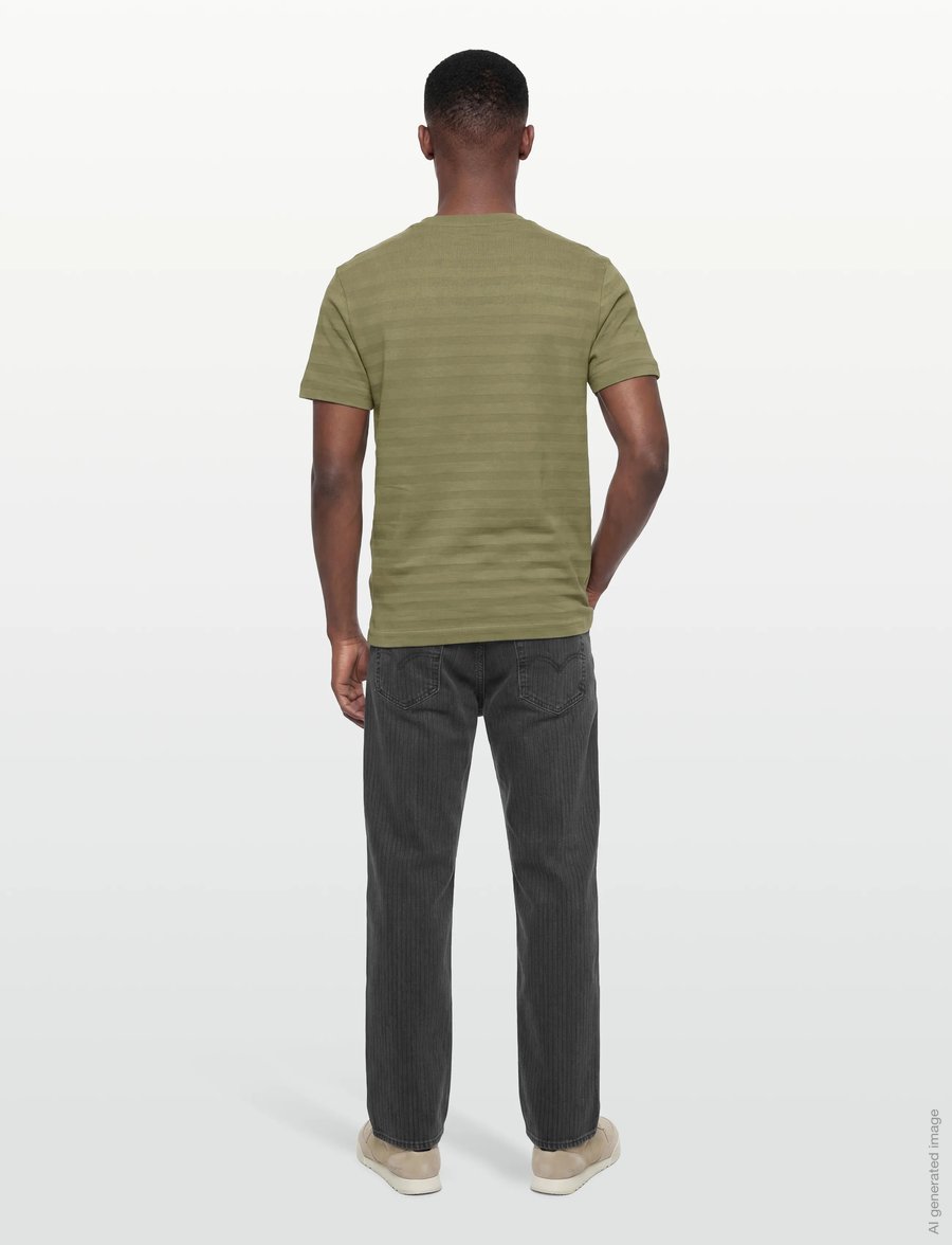 Gant - TEXTURE STRIPE SS TSHIRT - kurzärmelig - dry herb green - 4