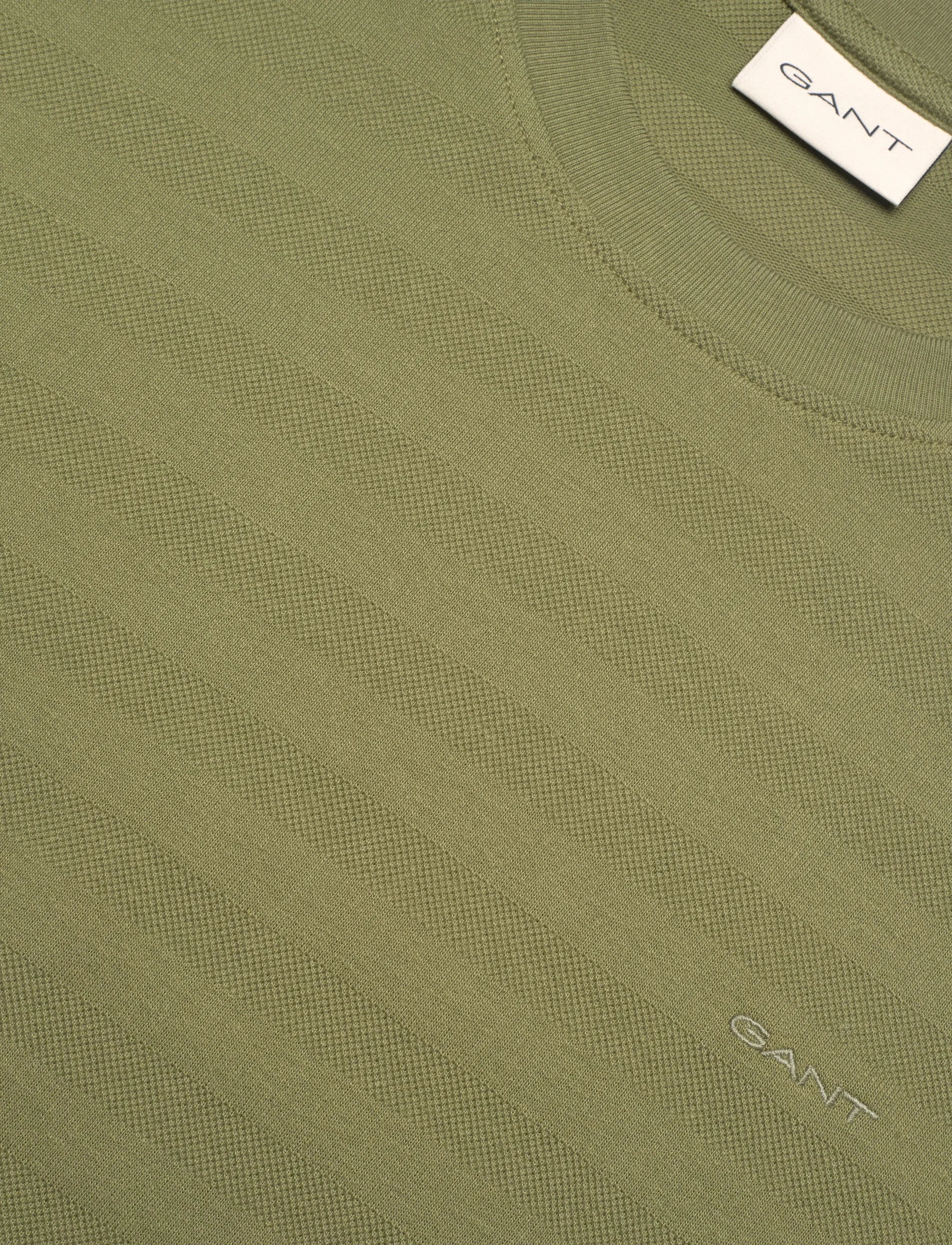 Gant - TEXTURE STRIPE SS TSHIRT - kurzärmelige - dry herb green - 5