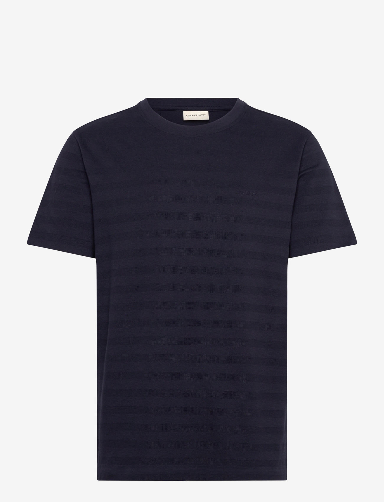 Gant - TEXTURE STRIPE SS TSHIRT - kurzärmelig - evening blue - 1