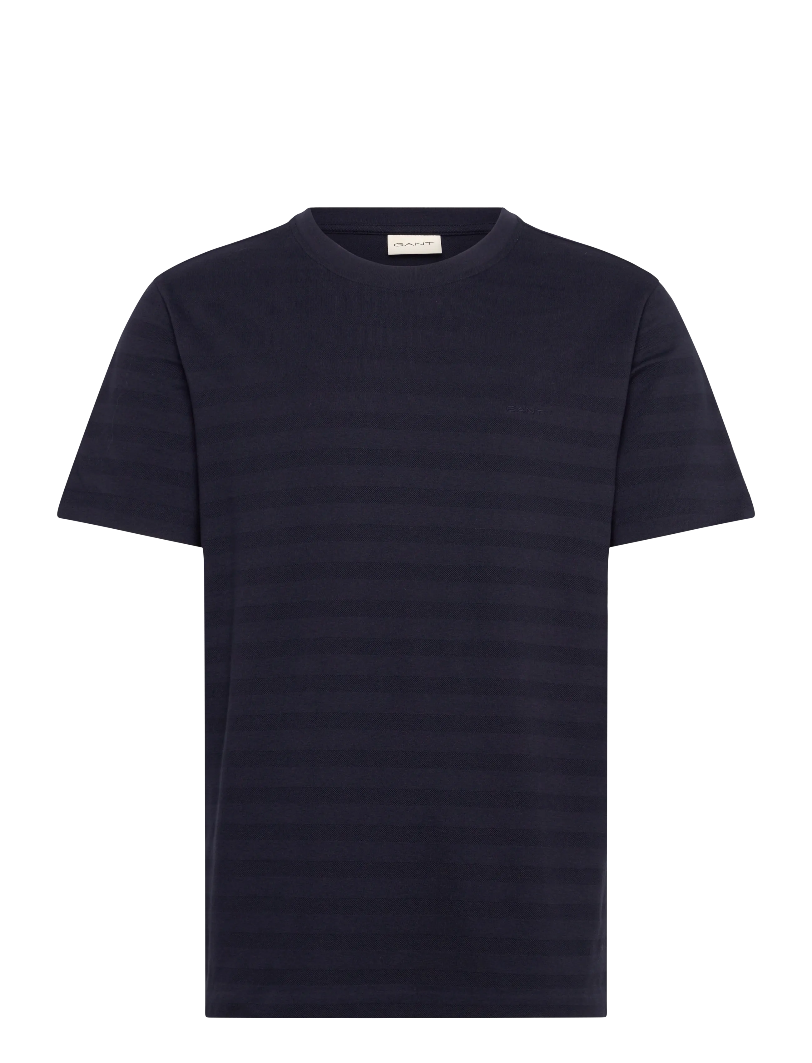 GANT TEXTURE STRIPE SS TSHIRT - T-Shirts - EVENING BLUE / navy