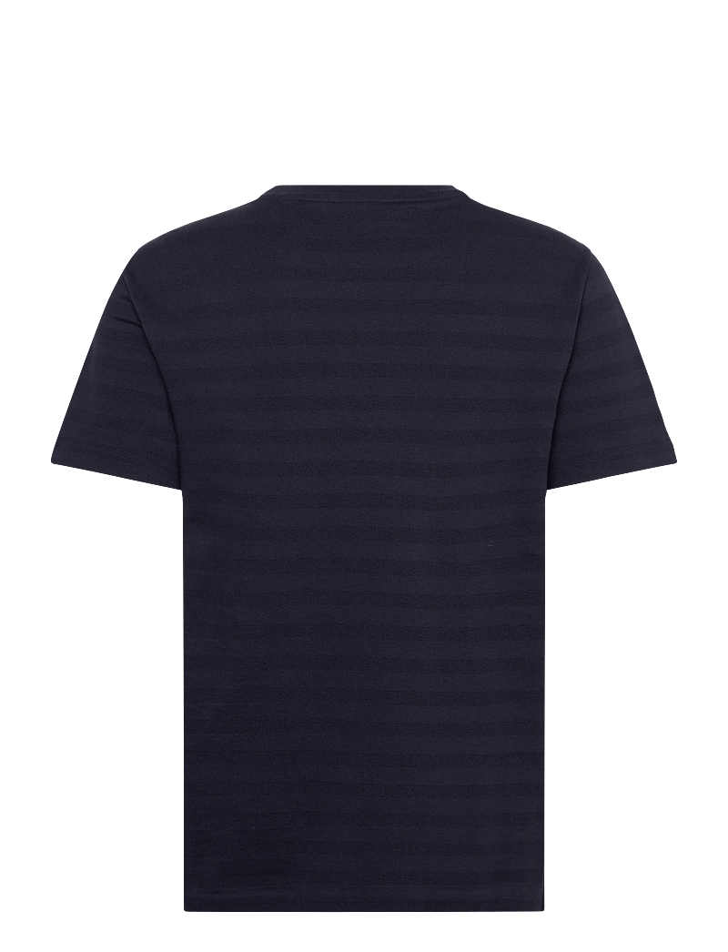 Gant - TEXTURE STRIPE SS TSHIRT - kurzärmelig - evening blue - 2
