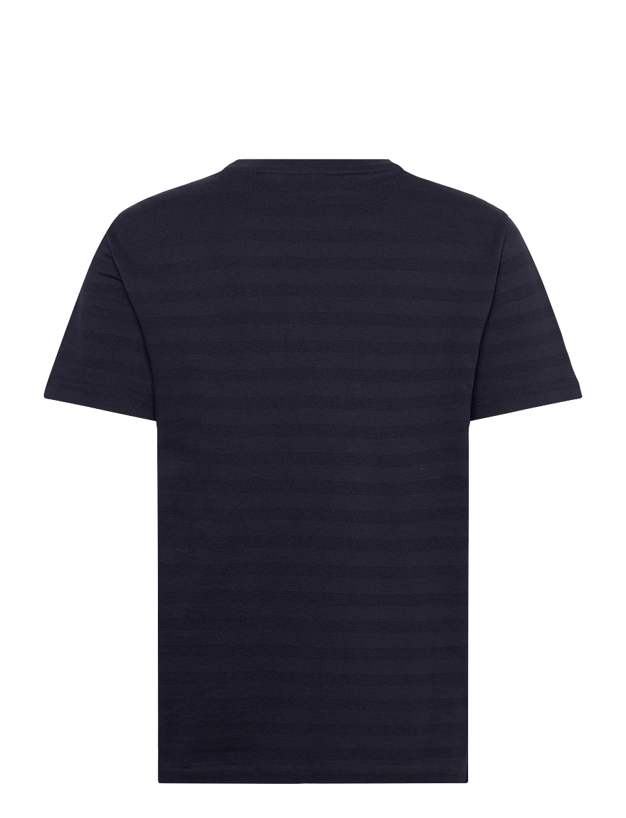 Gant - TEXTURE STRIPE SS TSHIRT - kurzärmelig - evening blue - 2
