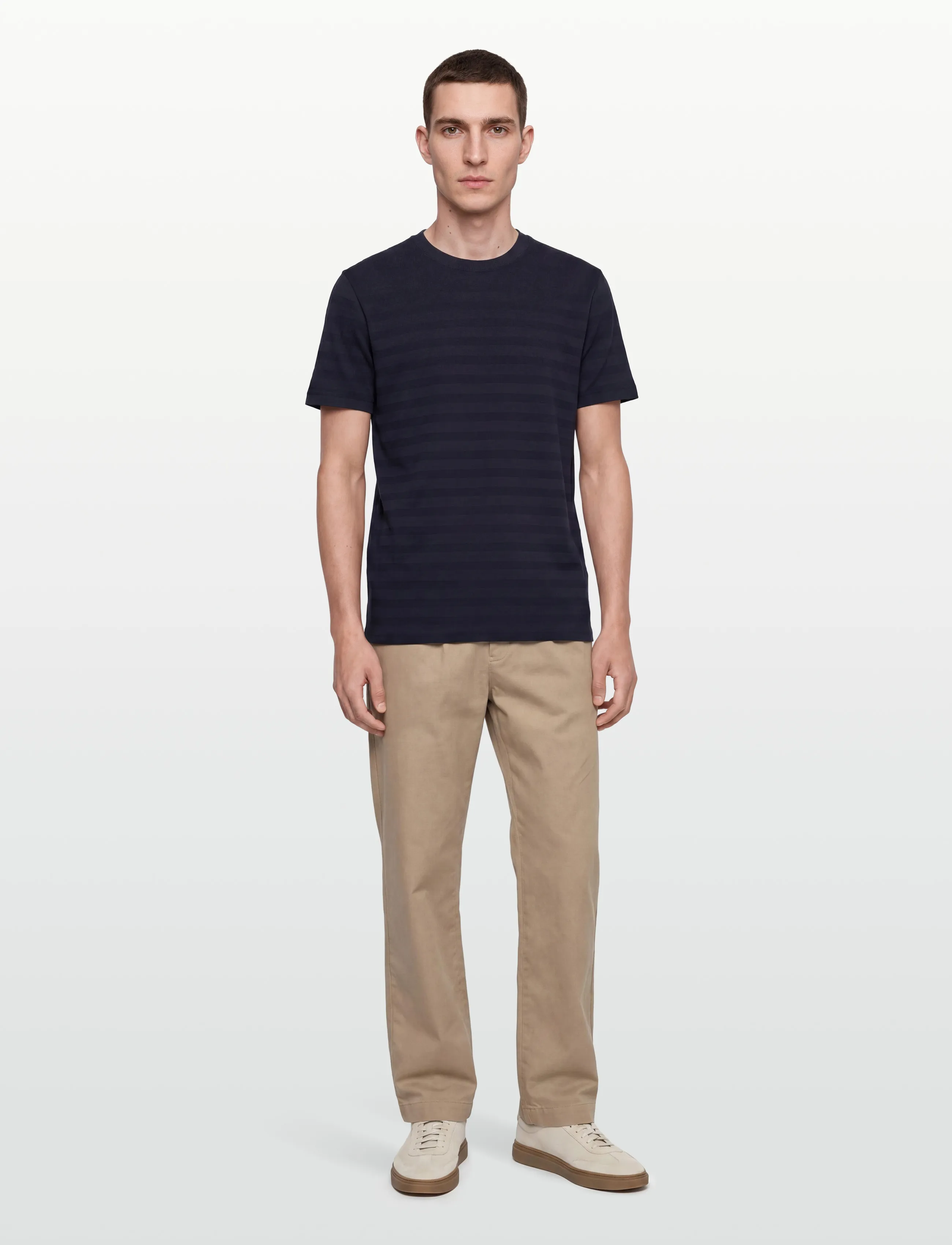 Gant TEXTURE STRIPE SS TSHIRT - Gant - EVENING BLUE / navy