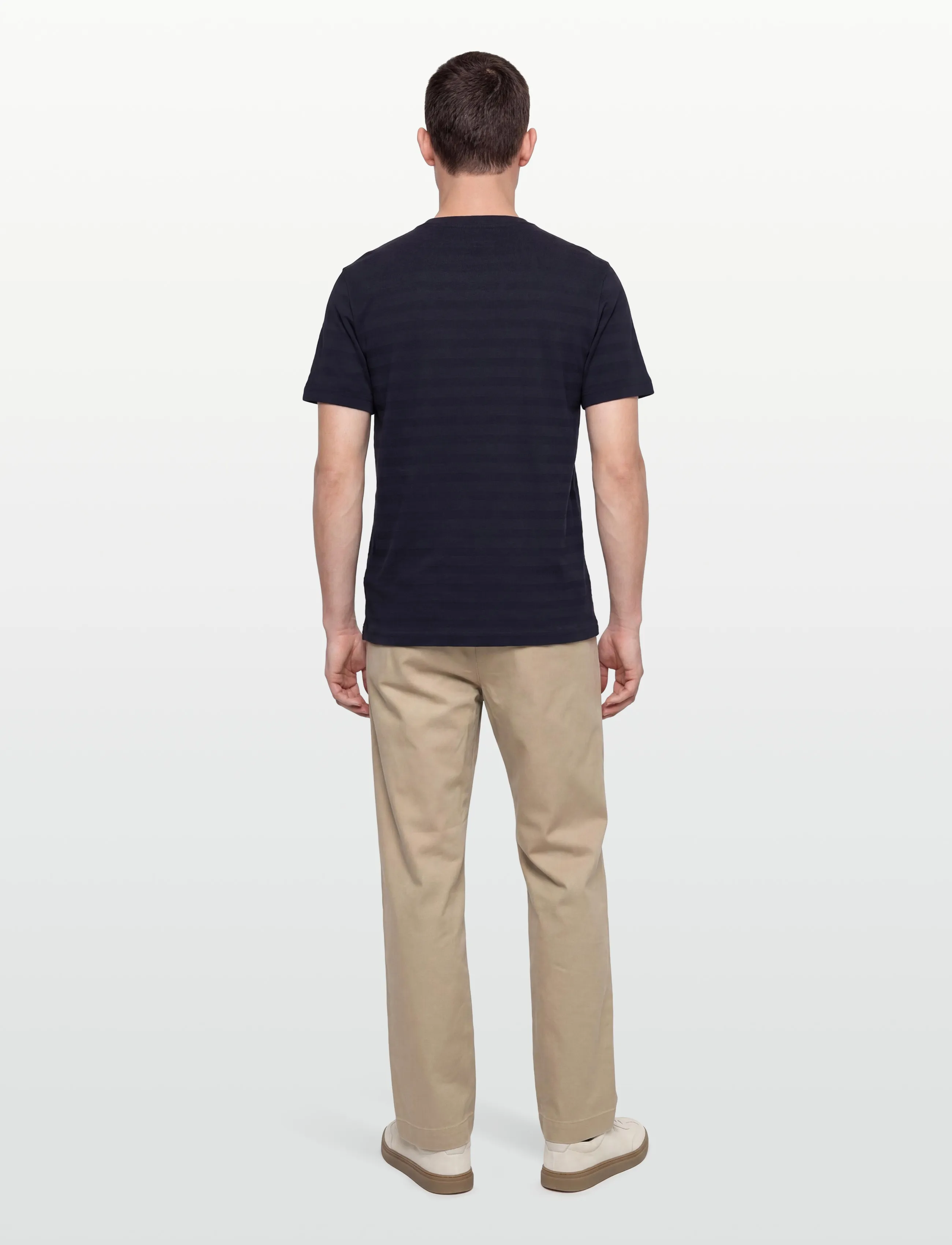 Gant - TEXTURE STRIPE SS TSHIRT - lühikeste varrukatega t-särgid - evening blue - 4