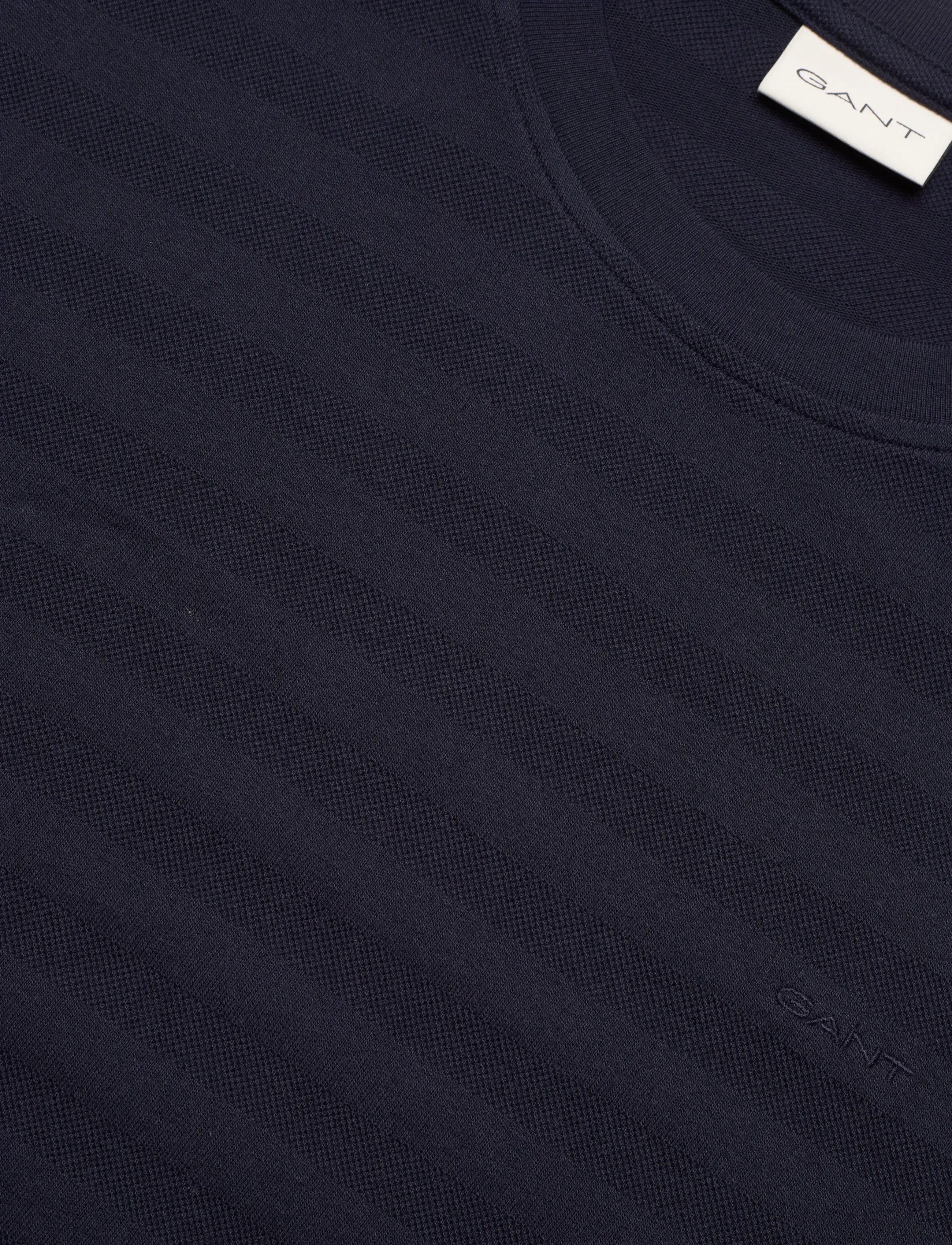 Gant - TEXTURE STRIPE SS TSHIRT - lühikeste varrukatega t-särgid - evening blue - 5