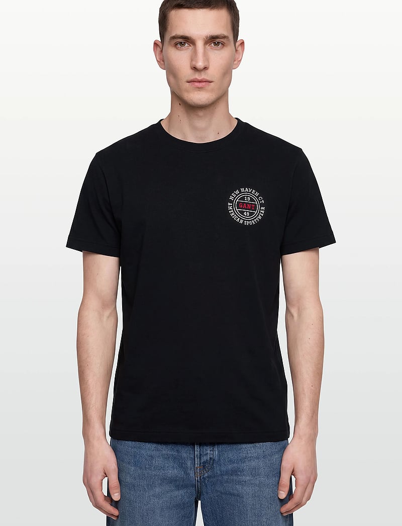 Gant - GRAPHIC SS TSHIRT - lühikeste varrukatega t-särgid - black - 3
