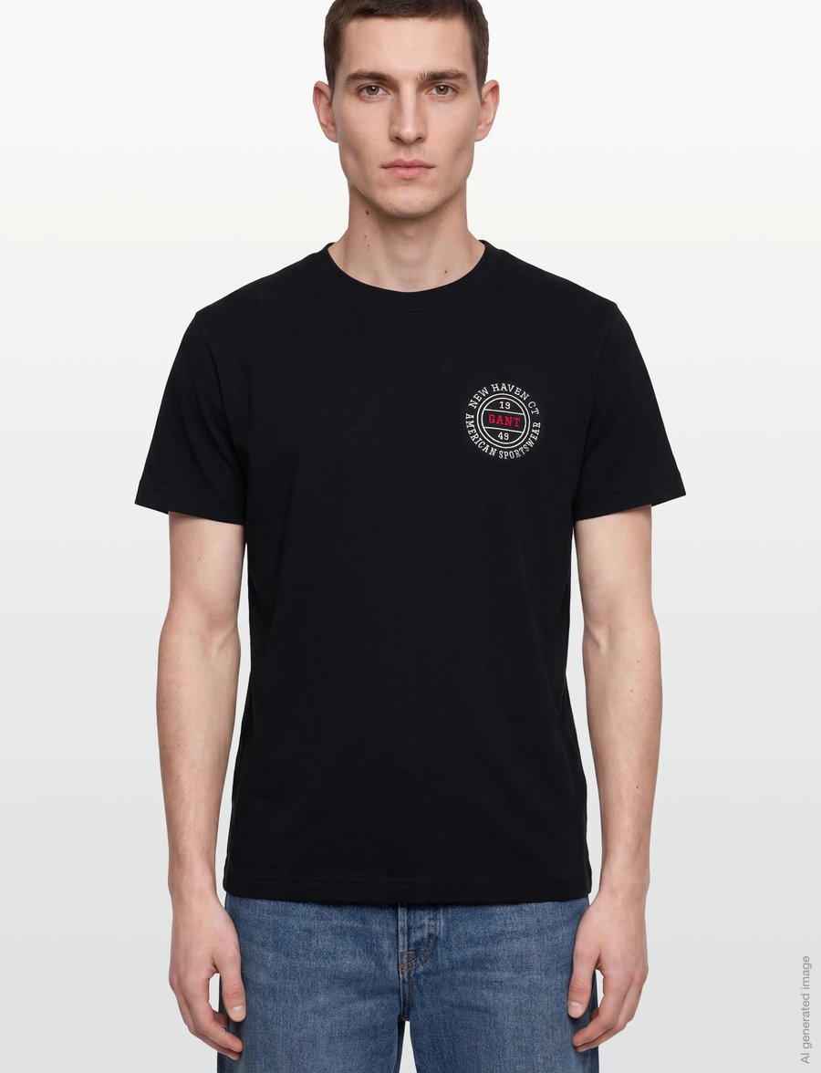 Gant - GRAPHIC SS TSHIRT - kurzärmelig - black - 3