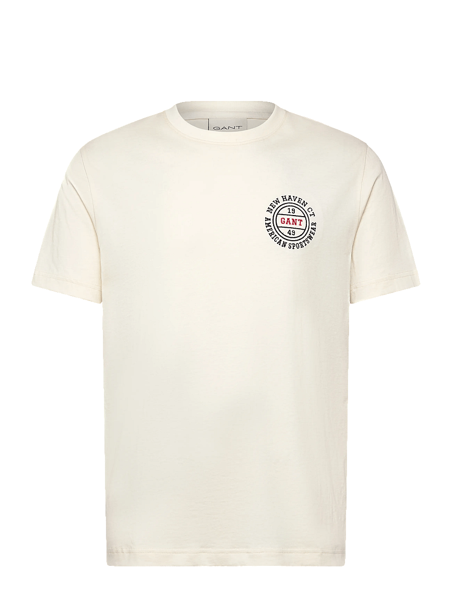Gant - GRAPHIC SS TSHIRT - stutterma bolir - cream - 1