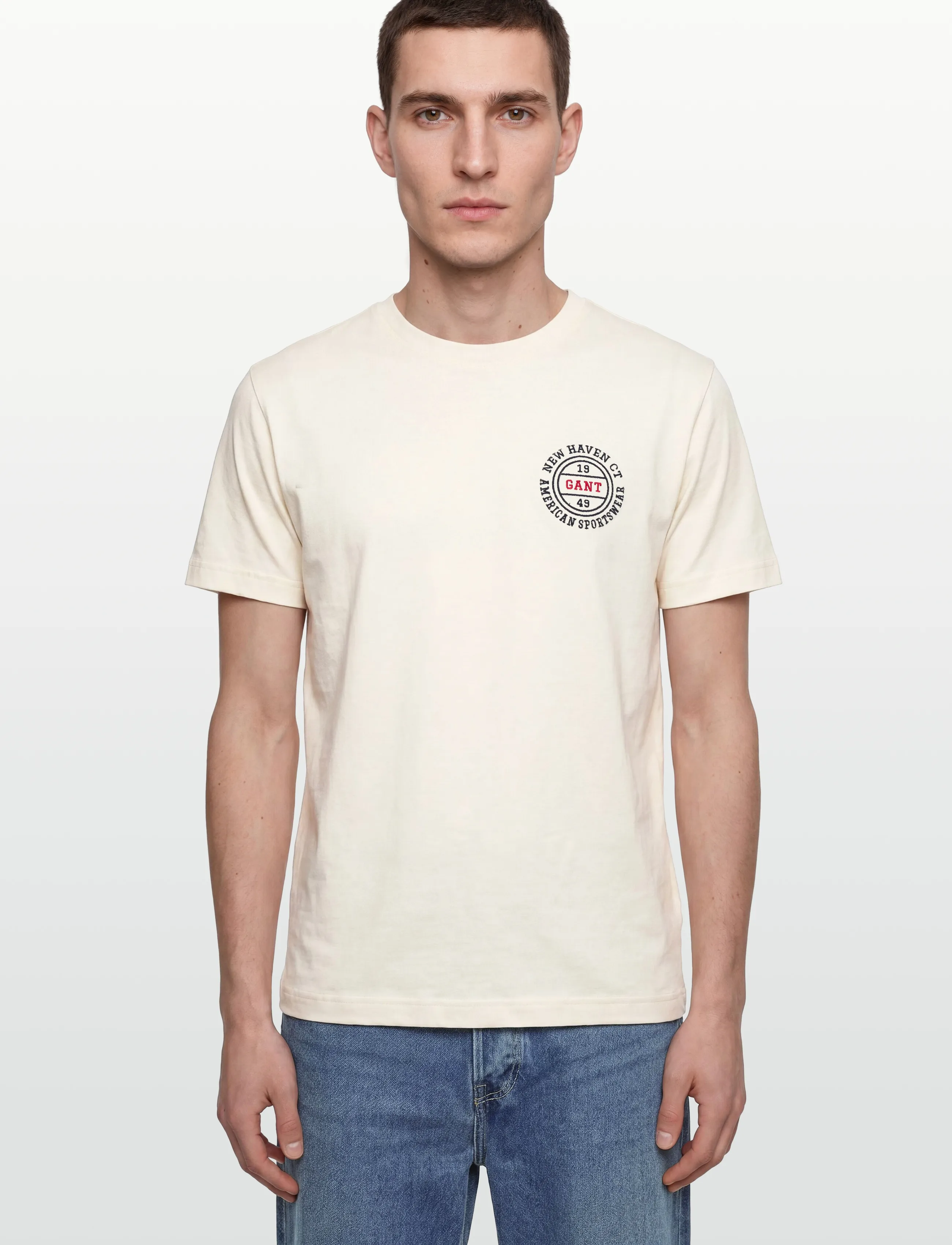 Gant - GRAPHIC SS TSHIRT - stutterma bolir - cream - 3