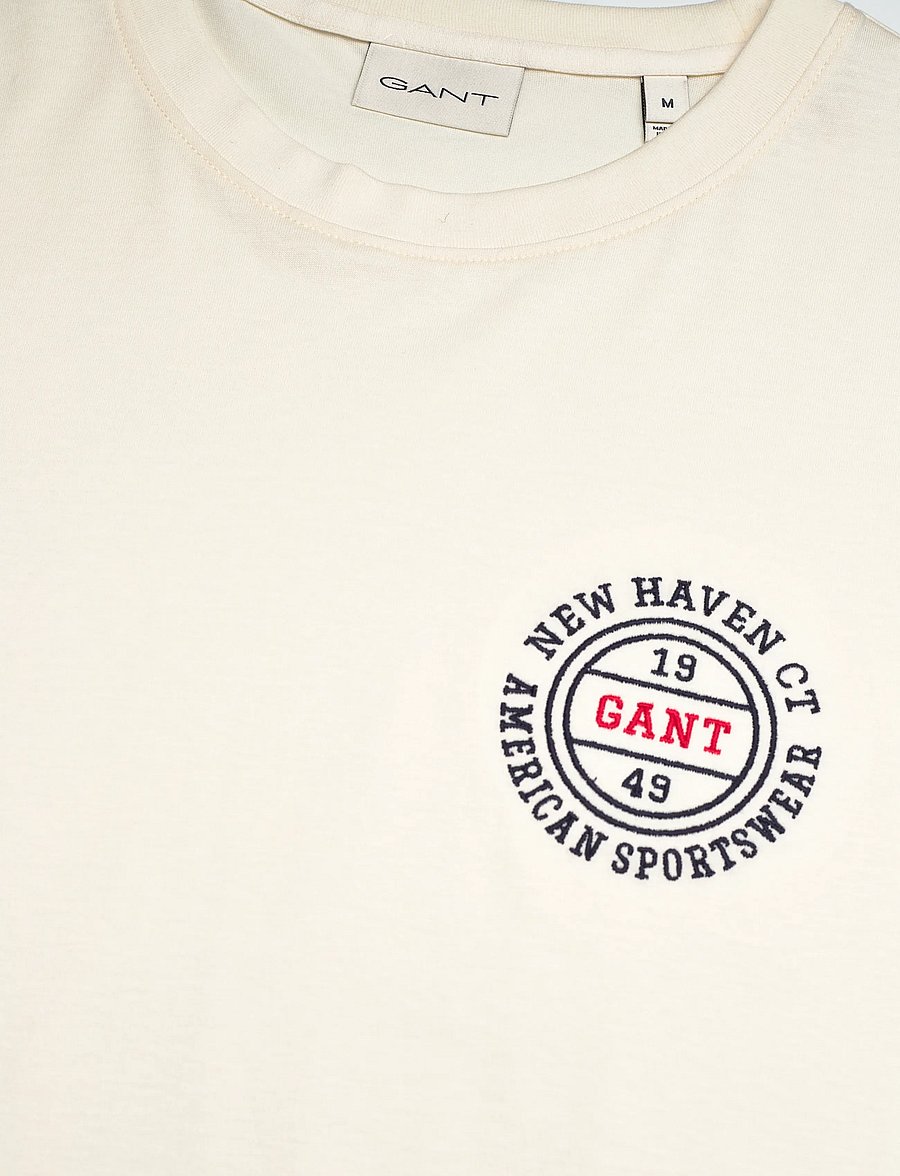Gant - GRAPHIC SS TSHIRT - stutterma bolir - cream - 5