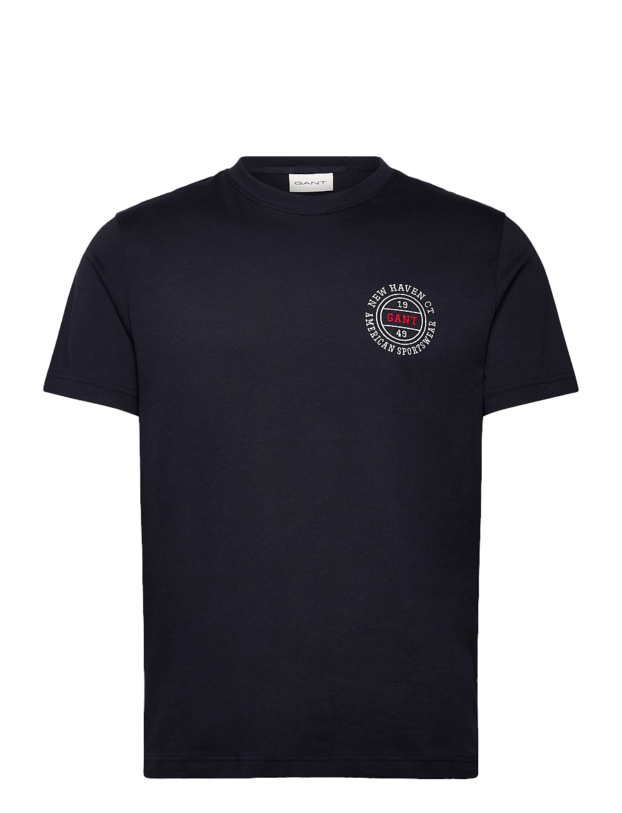 Gant - GRAPHIC SS TSHIRT - lühikeste varrukatega t-särgid - evening blue - 1