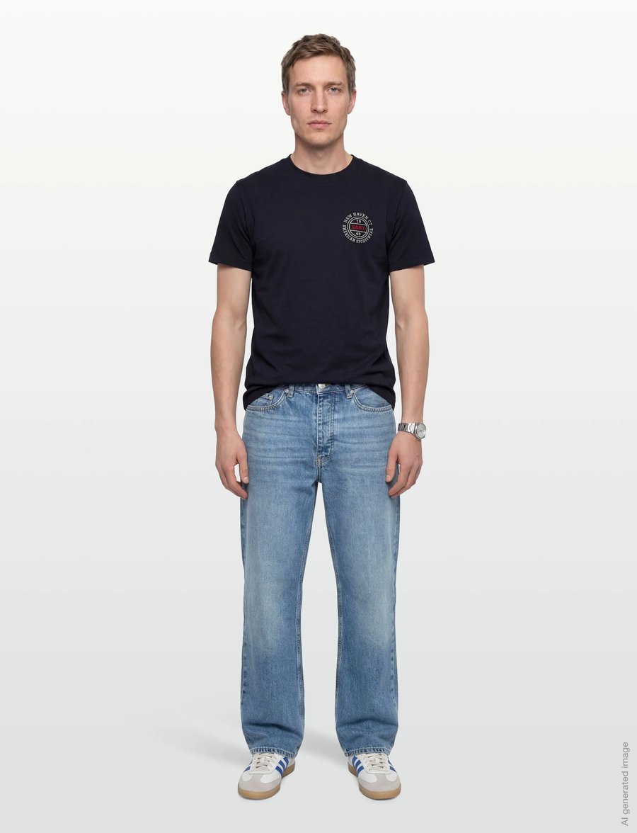 Gant - GRAPHIC SS TSHIRT - lühikeste varrukatega t-särgid - evening blue - 0