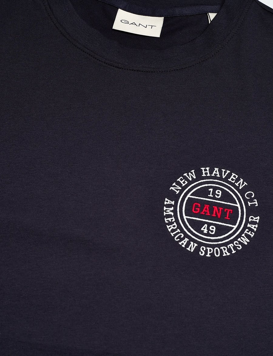 Gant - GRAPHIC SS TSHIRT - kortärmade t-shirts - evening blue - 5