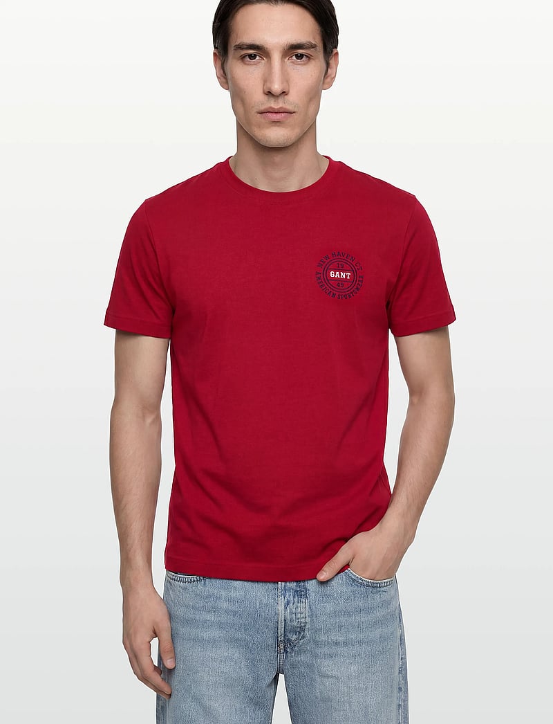 Gant - GRAPHIC SS TSHIRT - lühikeste varrukatega t-särgid - ruby red - 3
