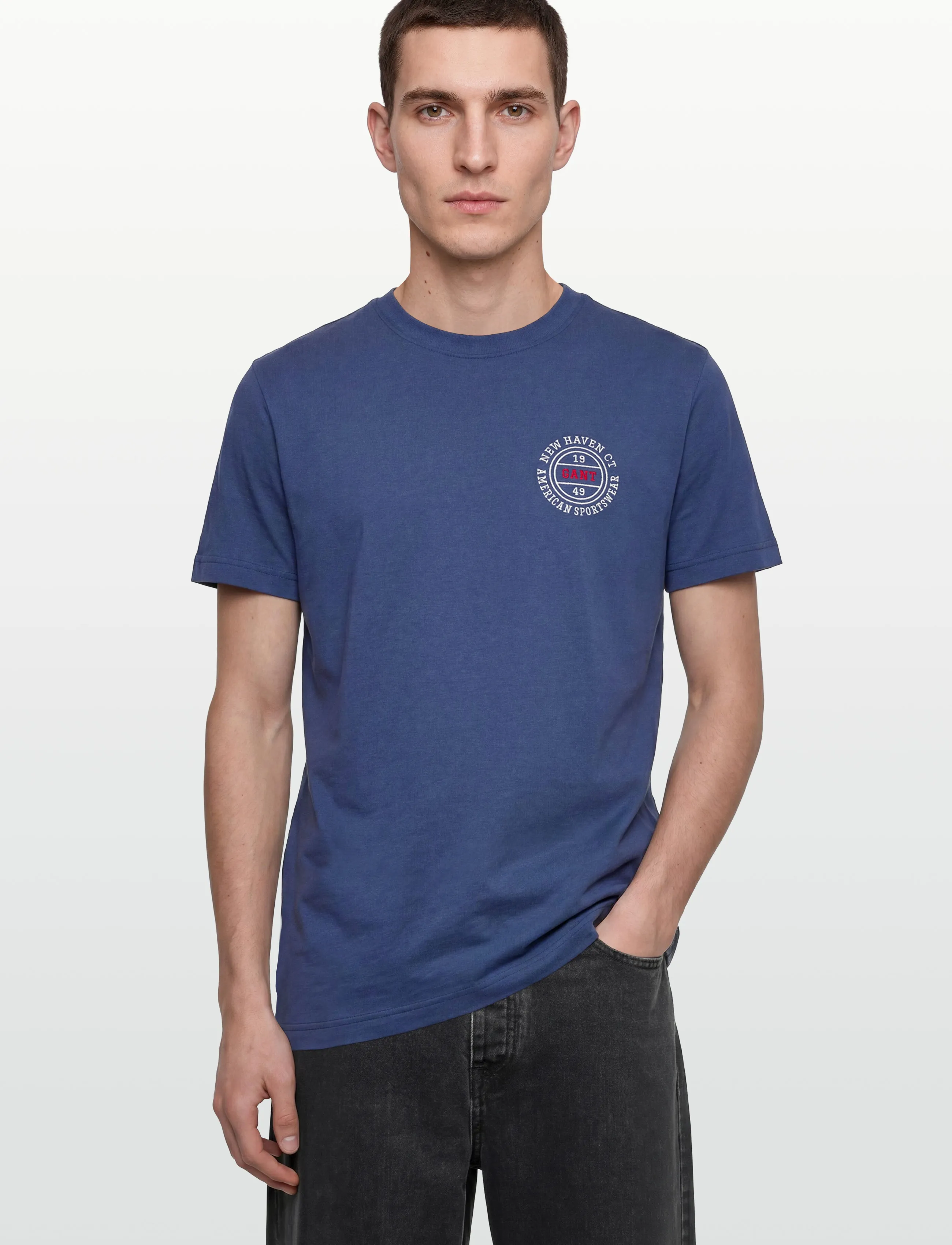 Gant - GRAPHIC SS TSHIRT - short-sleeved t-shirts - vintage blue - 3