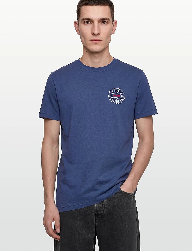 Gant - GRAPHIC SS TSHIRT - kurzärmelig - vintage blue - 3
