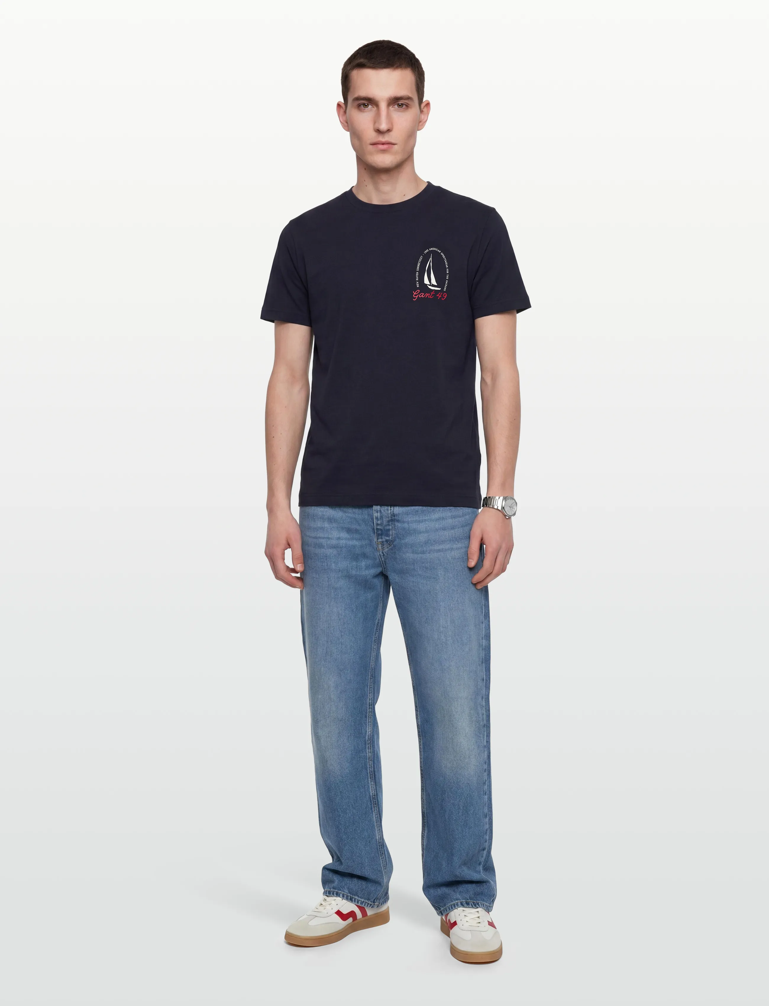 GANT GRAPHIC SS TSHIRT - Kortærmede T-shirts - EVENING BLUE / navy