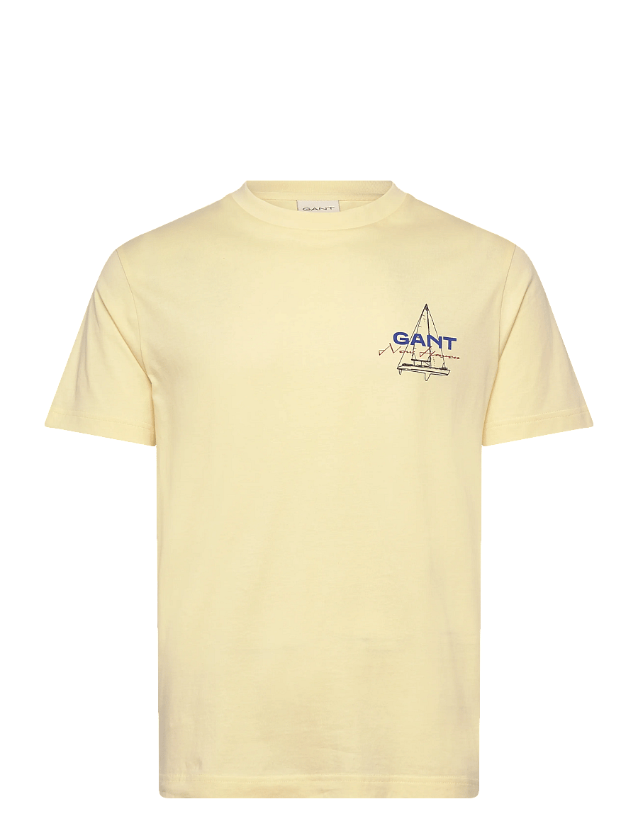 Gant - GRAPHIC SS TSHIRT - short-sleeved t-shirts - vanilla yellow - 1
