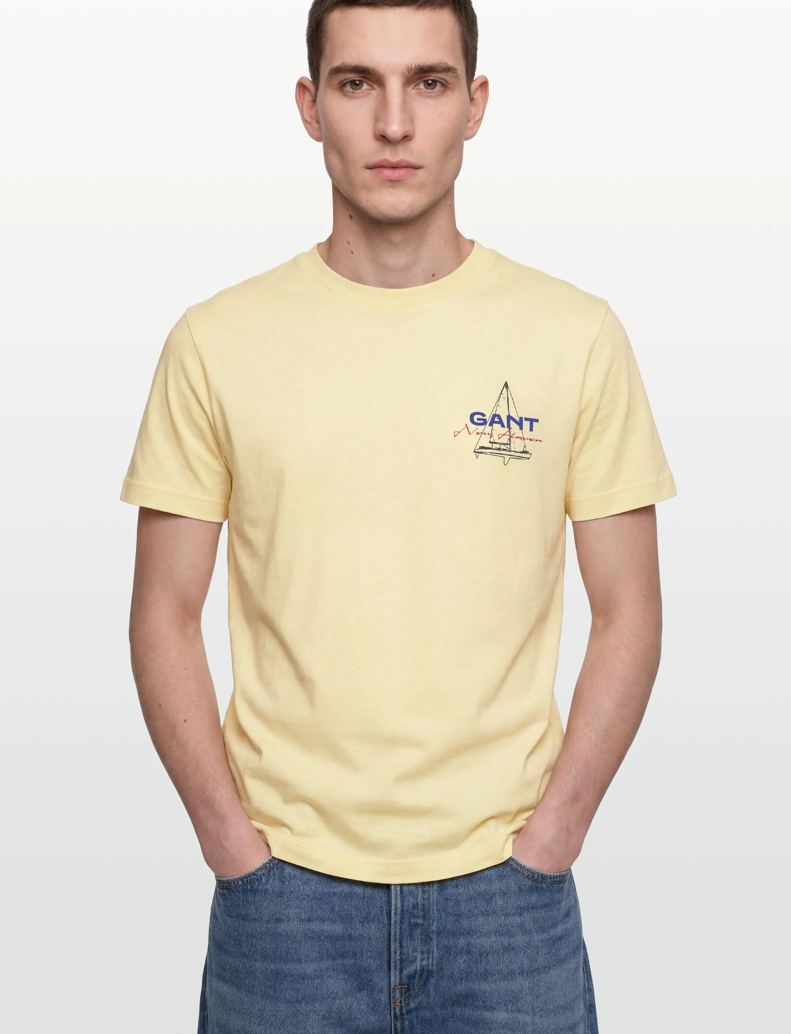 Gant - GRAPHIC SS TSHIRT - kurzärmelig - vanilla yellow - 3