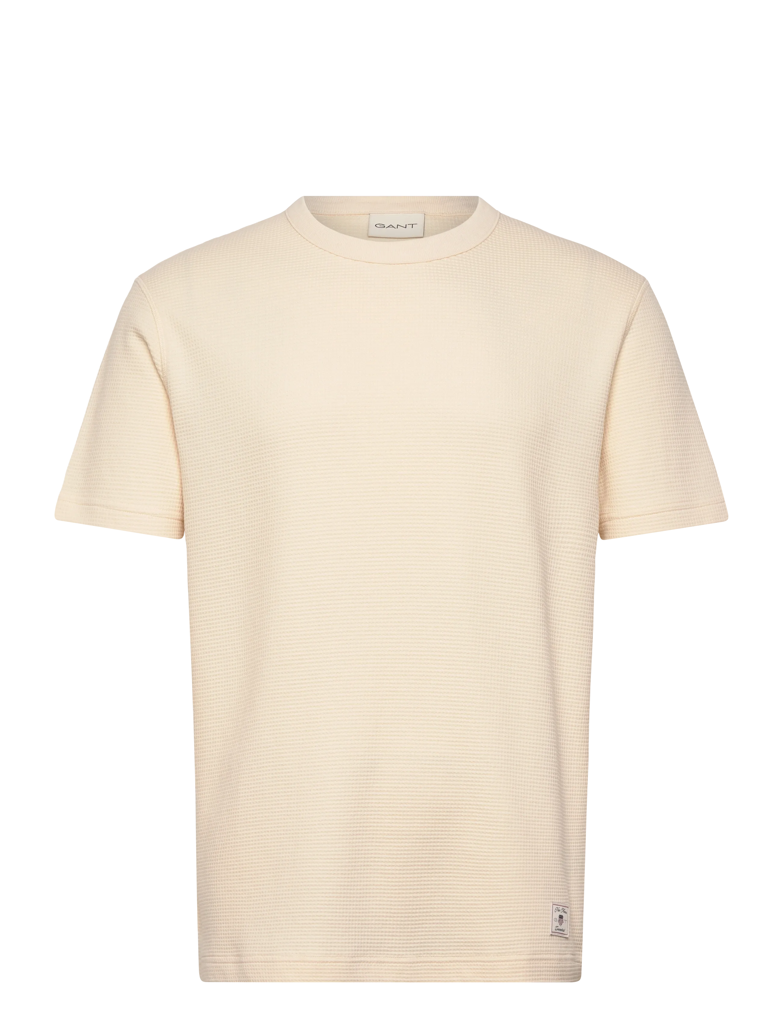 GANT WASHED WAFFLE SS TSHIRT - Kleidung - CREAMED WHITE / cream