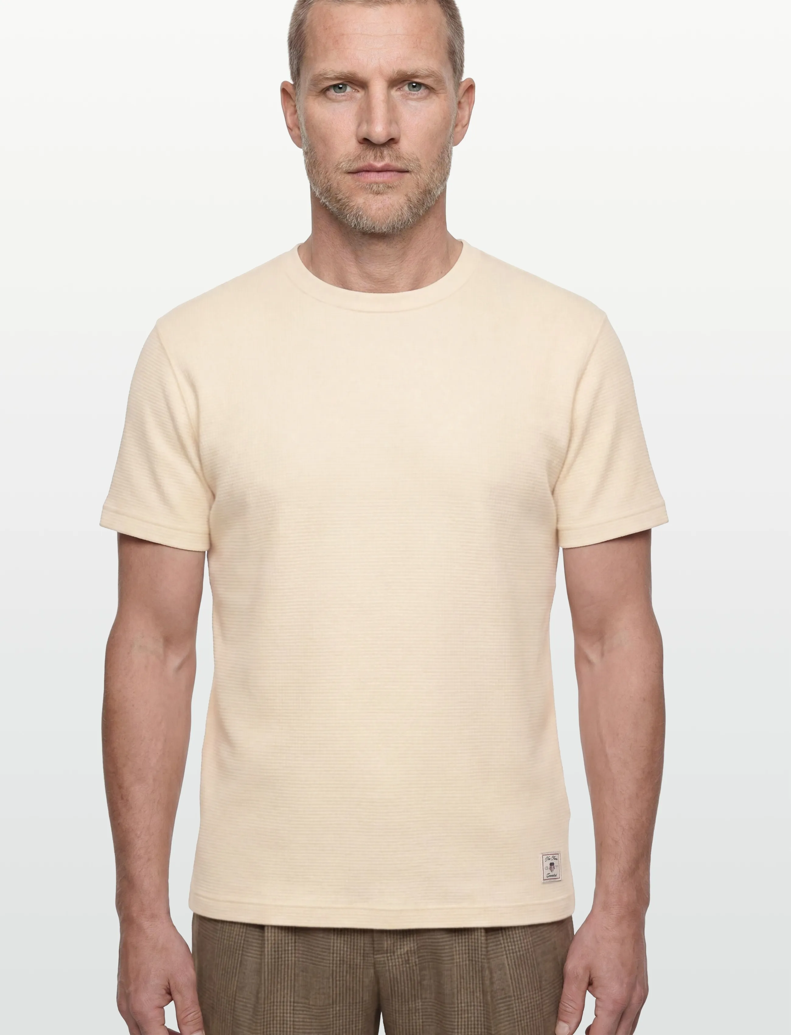 Gant - WASHED WAFFLE SS TSHIRT - kurzärmelig - creamed white - 3