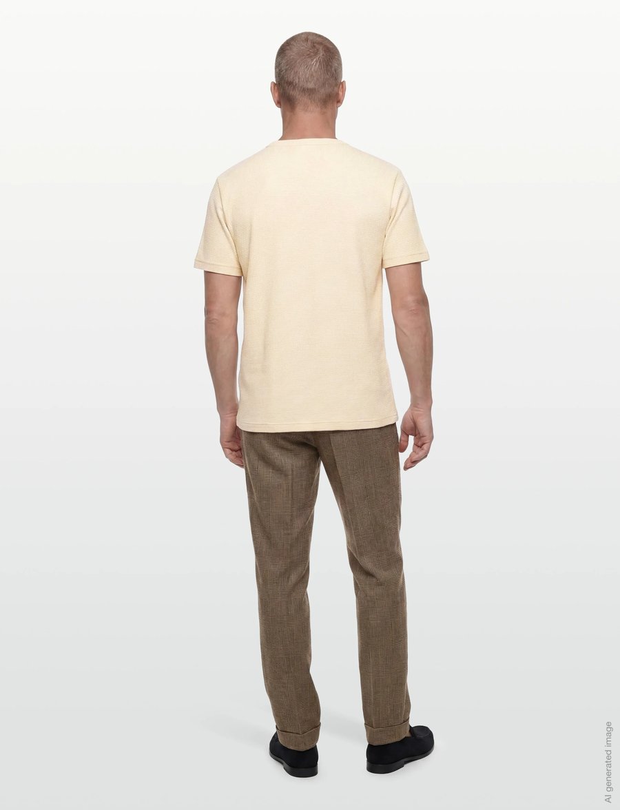 Gant - WASHED WAFFLE SS TSHIRT - kurzärmelig - creamed white - 4