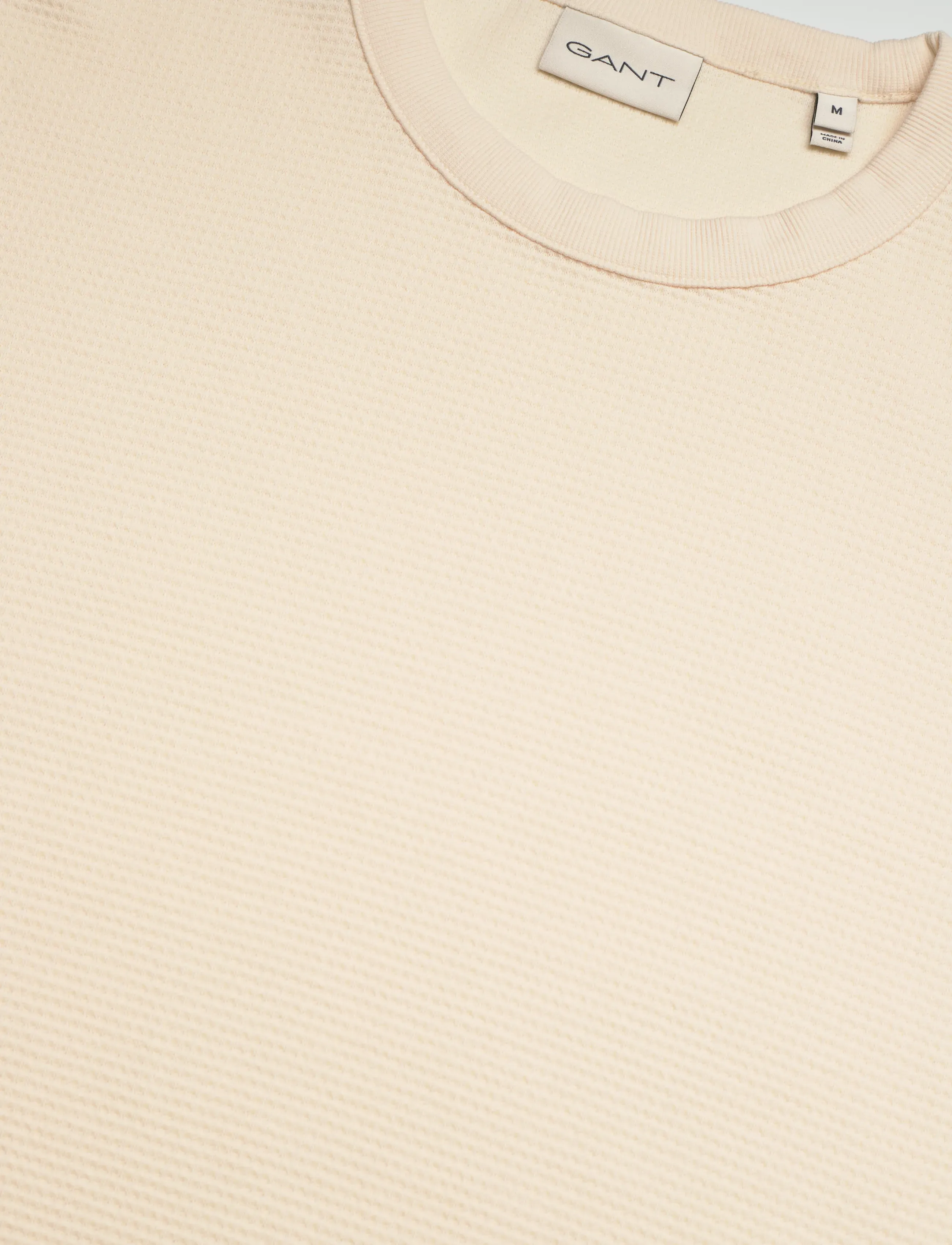 Gant - WASHED WAFFLE SS TSHIRT - kurzärmelig - creamed white - 5