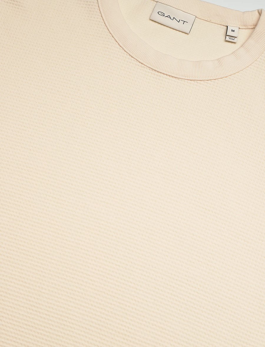Gant - WASHED WAFFLE SS TSHIRT - kurzärmelig - creamed white - 5