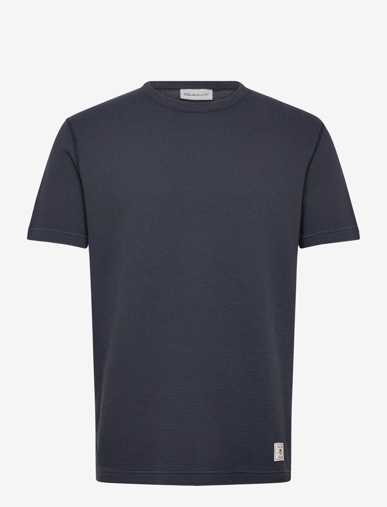 Gant - WASHED WAFFLE SS TSHIRT - kurzärmelig - evening blue - 1