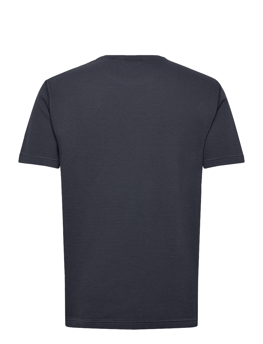 Gant - WASHED WAFFLE SS TSHIRT - kortärmade t-shirts - evening blue - 2